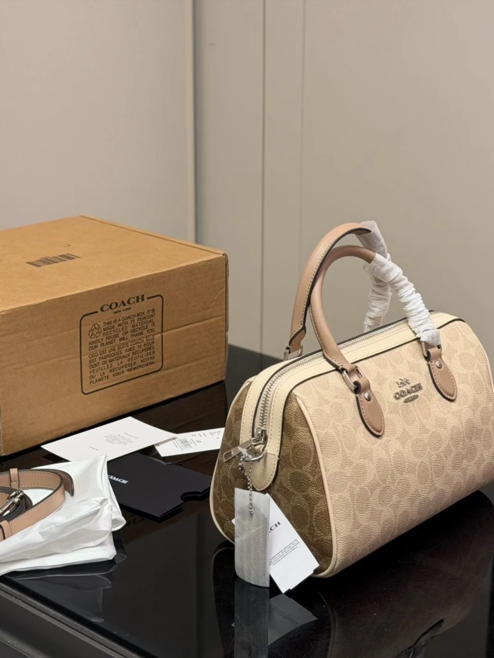 Coach Brown and Black Signature Dome Satchel with Gold Hardware Multiple Colors